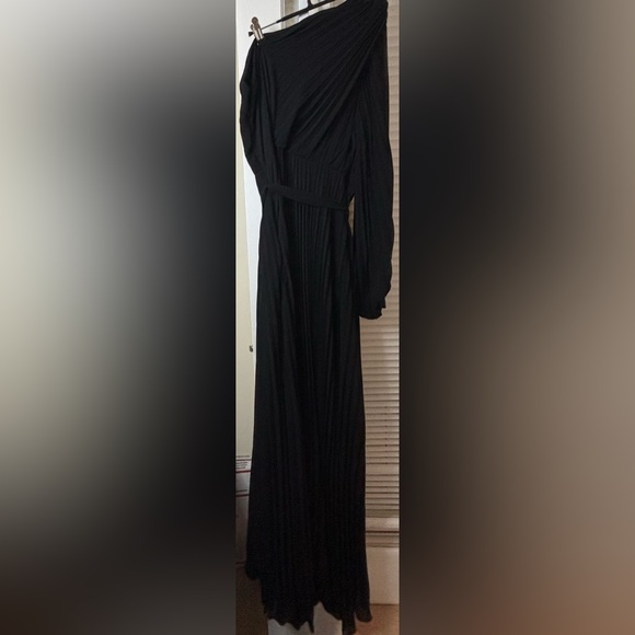 Lulus Lavish Style Black Velvet Mesh One-Shoulder Maxi Dress - Picture 6 of 12